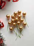 Golden Cherries - Christmas Decoration (Pack of 15)