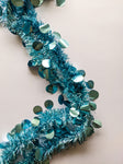 Blue Tinsel Garland - Christmas Decoration (Pack of 2)