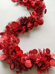 Red Tinsel Garland - Christmas Decoration (Pack of 2)