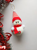 Red & White Snowman - Christmas Decoration (Pack of 2)