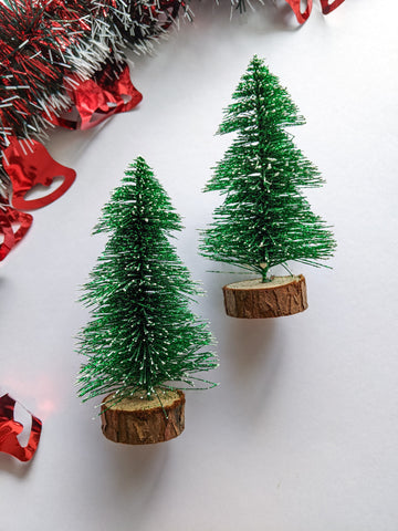 Shimmery Pine Tree - Christmas Decoration (Pack of 2)