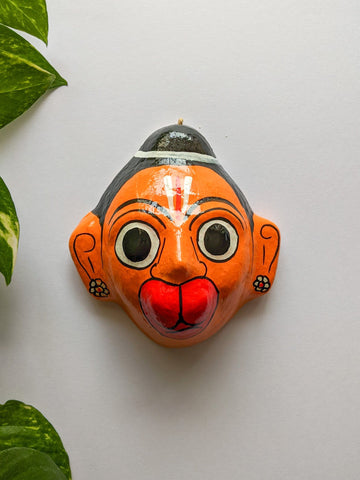 Orange Hanuman - Cheriyal Mask