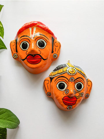 Traditional Folk Orange - Cheriyal Masks