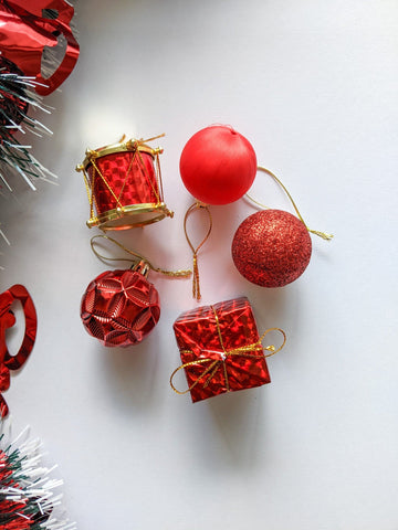 Red Bauble - Christmas Hanging (Pack of 5)