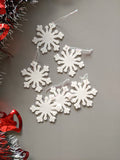 White Snowflakes - Christmas Ornaments (Pack of 6)