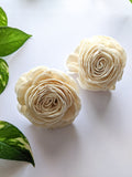 Ivory Rose Buds (large) - Pack of 2