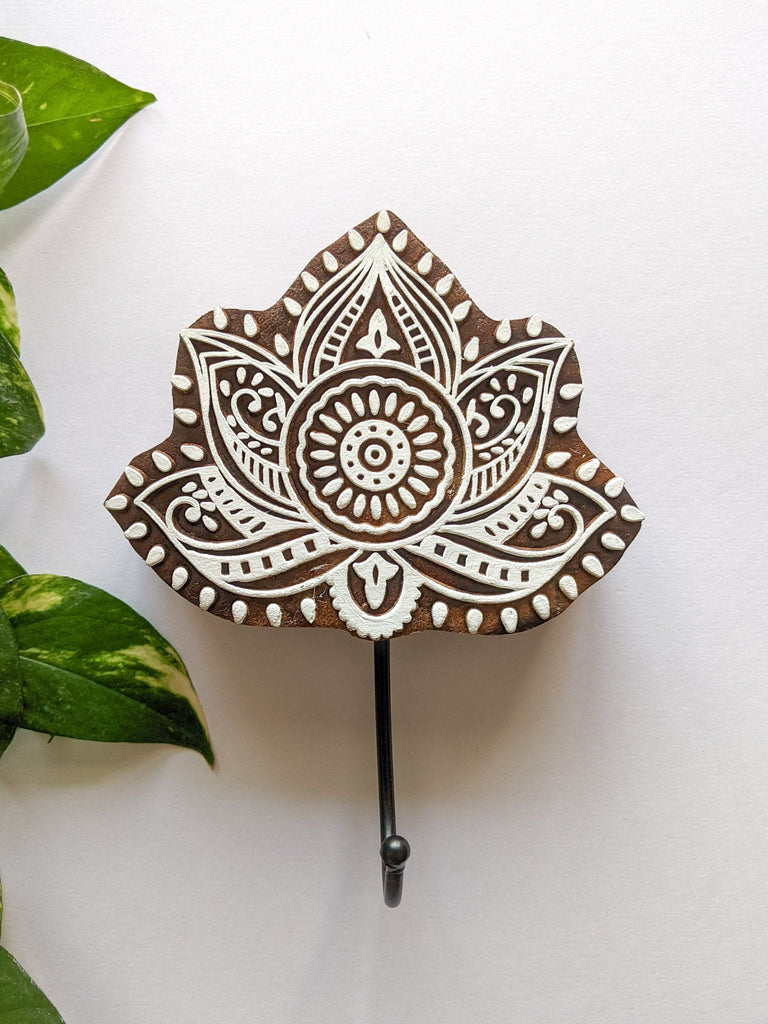 Lotus - Hand-carved Wall Hook – Craft Store of India