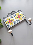 White - Blue Pottery Wall Hook
