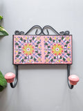 Pink - Blue Pottery Wall Hook