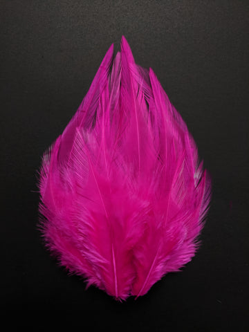 Hot Pink - Long Pointed Natural Feathers (100 Pieces) - Craft Store of India
