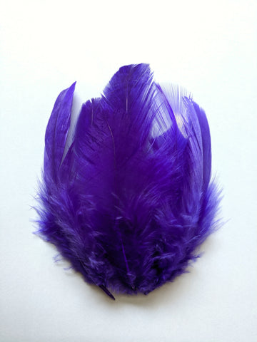 Purple - Natural Small Feathers (100 Pieces)