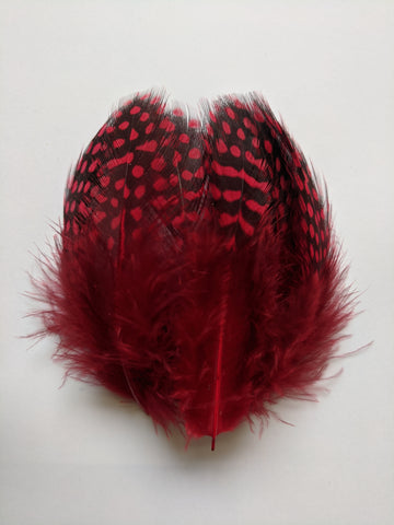 Red - Dotted Feathers (50 Pieces) - Craft Store of India