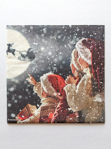 Santa Coming - Decoupage Napkin
