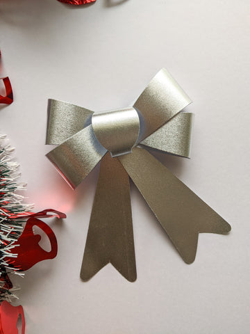 Silver Big Bow - Christmas Decoration