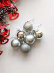 Silver Bauble - Christmas Hanging (Pack of 6)