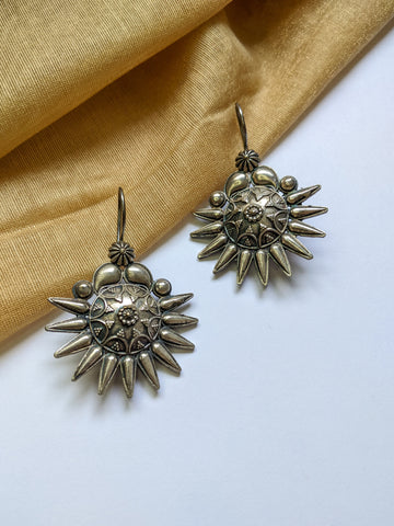 Surya - Silver Oxidised Earrings