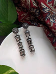 Swara - Silver Oxidised Earrings