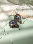 Swirl Peacock - Silver Oxidised Earrings
