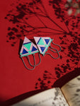 Tinted Triangle - Enamel Earrings