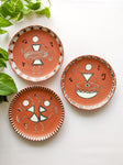 Tribal Art - Hand-painted Wall Plates (Set of 3)