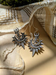 Trishool - Silver Oxidised Earrings