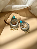 Aura Love- Silver Oxidised Earrings