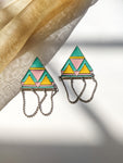 Tinted Triangle - Enamel Earrings