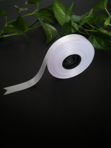 White - Satin Ribbon (0.5 inch)