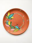 Wooden Wreaths - Hand-painted Terracotta Decorative Wall Plate