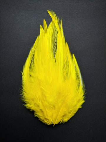 Yellow - Long Pointed Natural Feathers (100 Pieces) - Craft Store of India